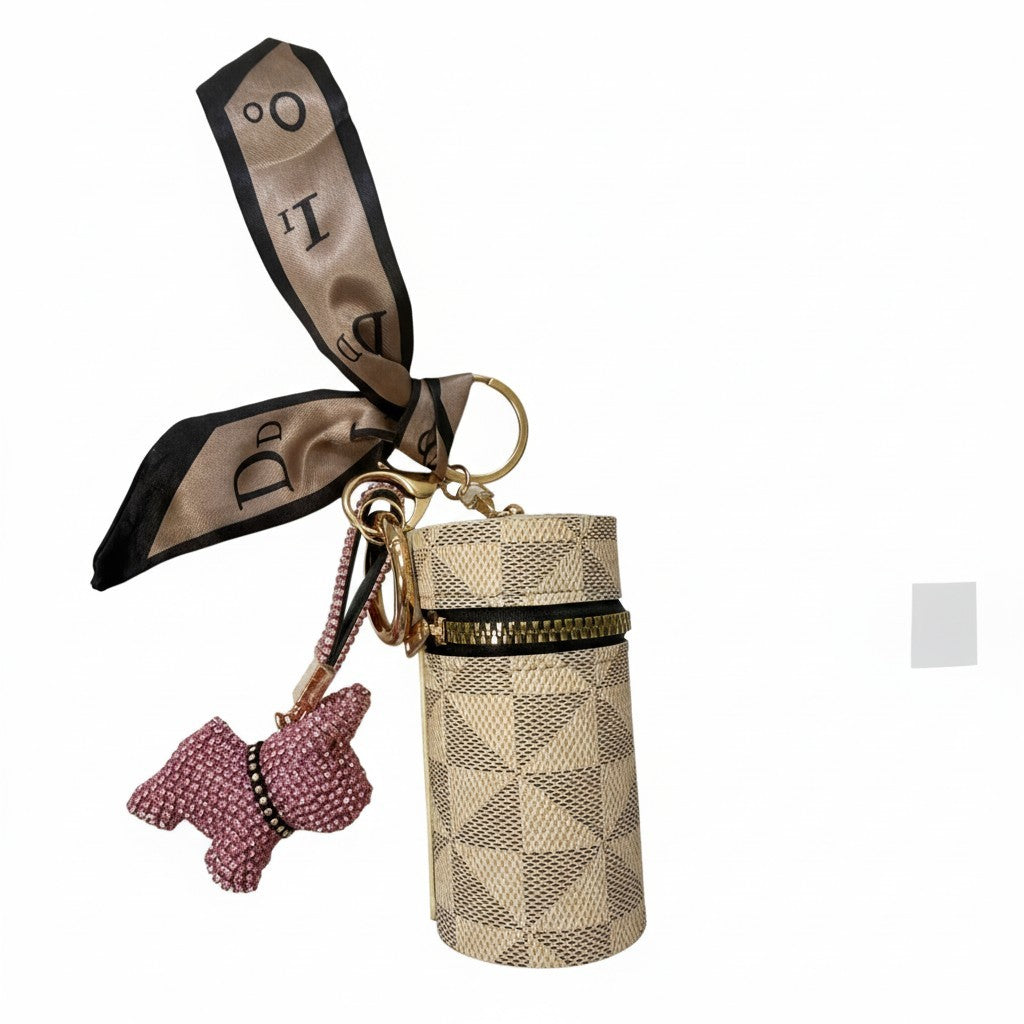 geometric mini storage keychain