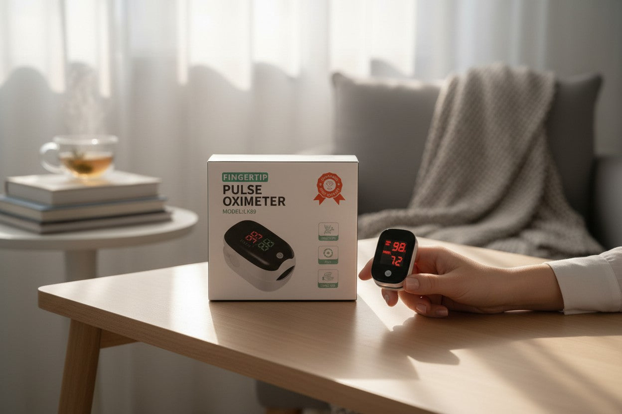 “Fingertip pulse oximeter with LED display – Clinical Outfitters”