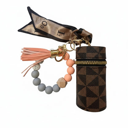 geometric mini storage keychain