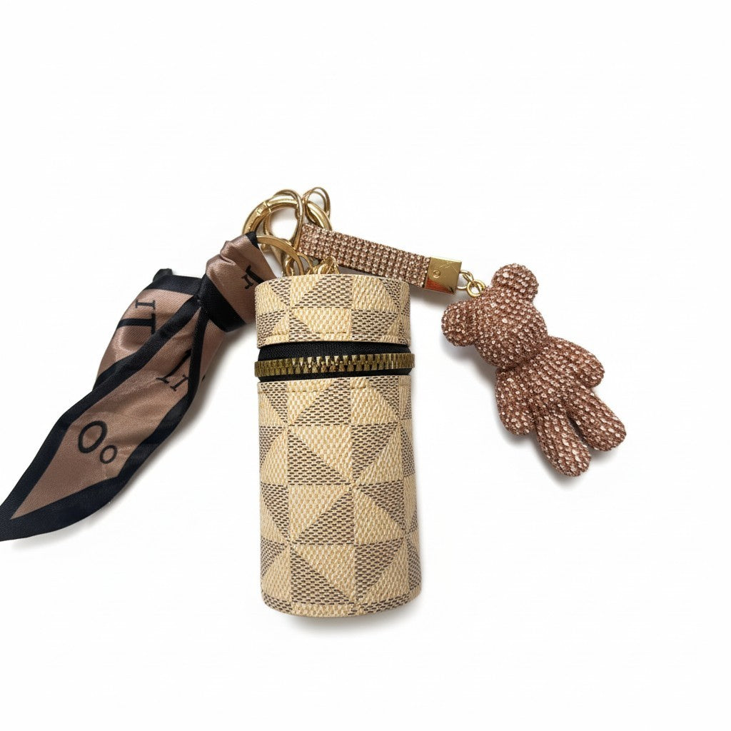 geometric mini storage keychain