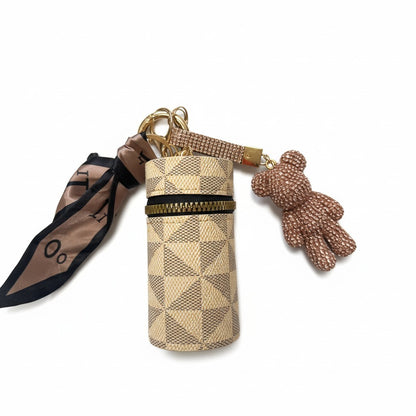 geometric mini storage keychain