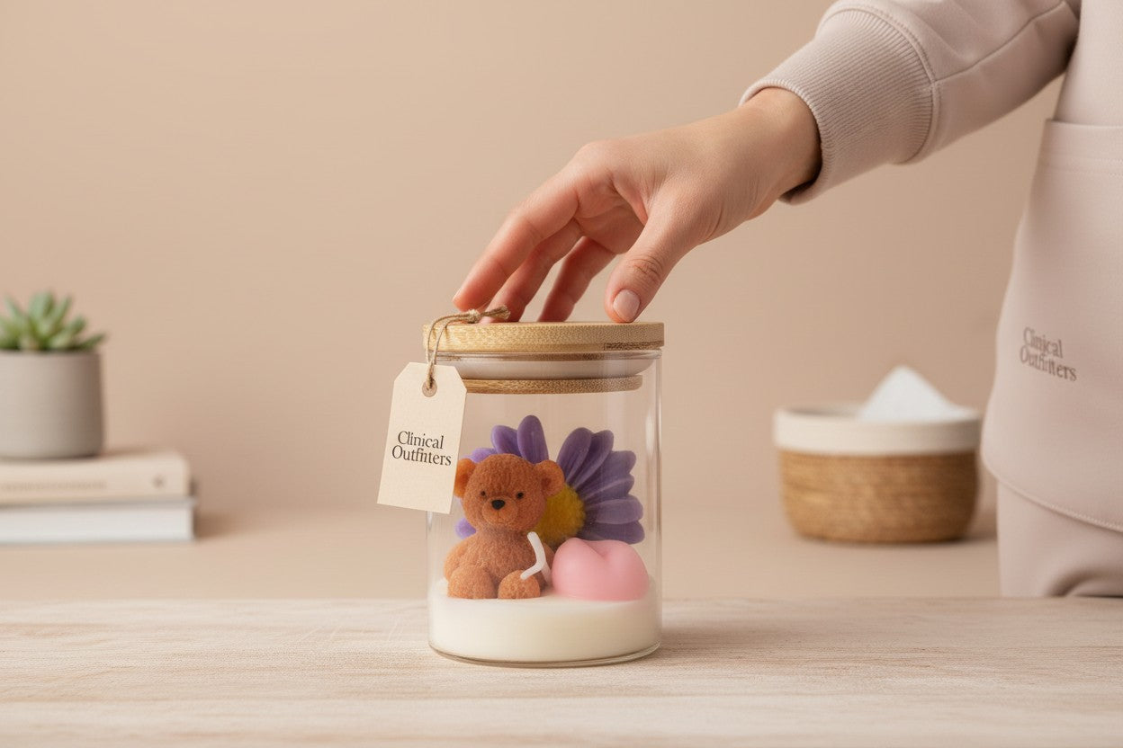 Nurse Care Bear Terrarium Candle Jar