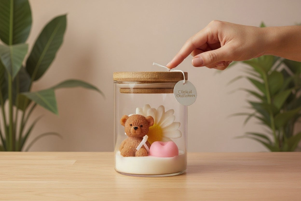 Nurse Care Bear Terrarium Candle Jar