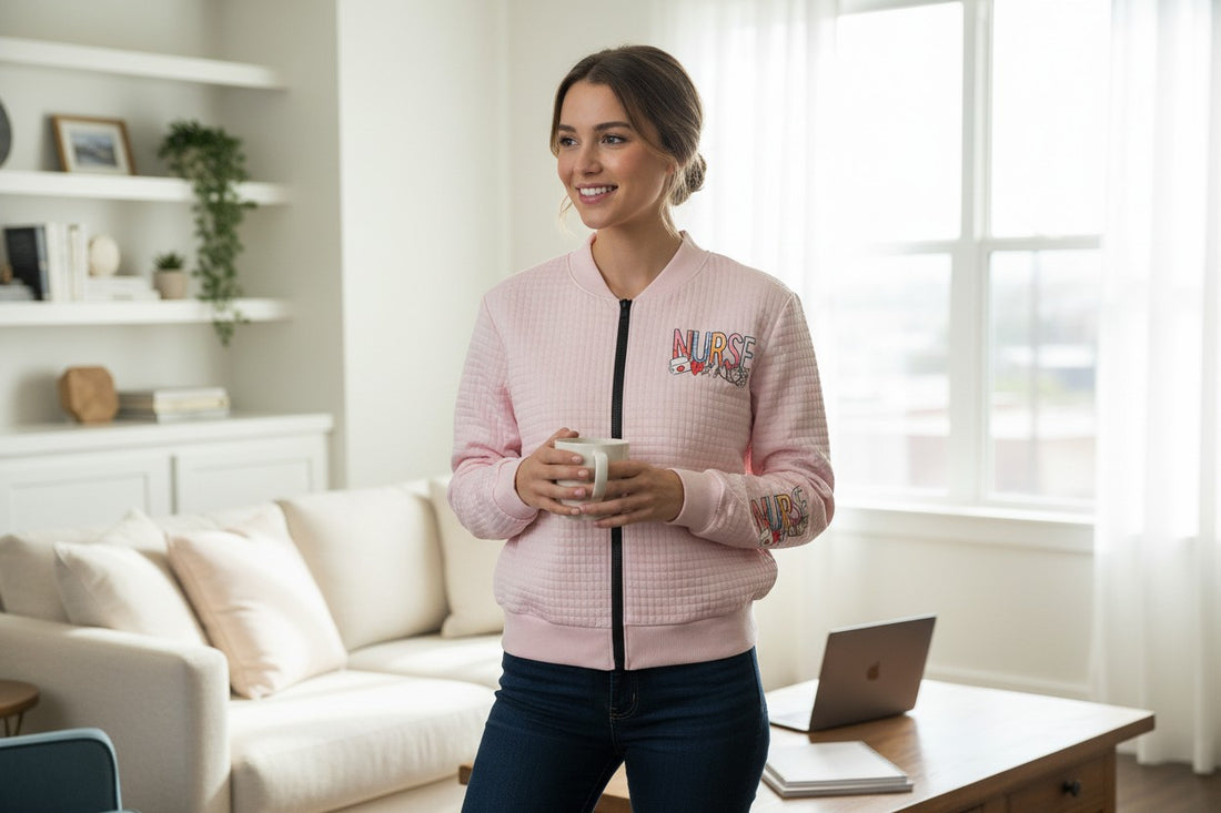 Pink nurse bomber jacket